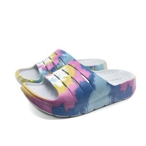Madden Girl Hawai Platform Slide Flatform Footbed Sandals Pastel Tie Dye Size 9